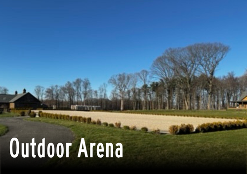 Outdoor riding arena at Epic farm in Middlefield, CT
