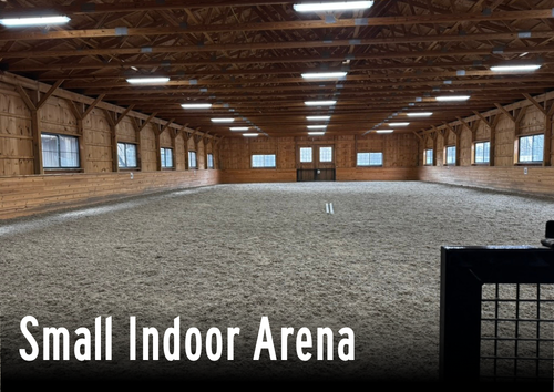 Small indoor riding arena at Epic Farm in Middlefield, CT