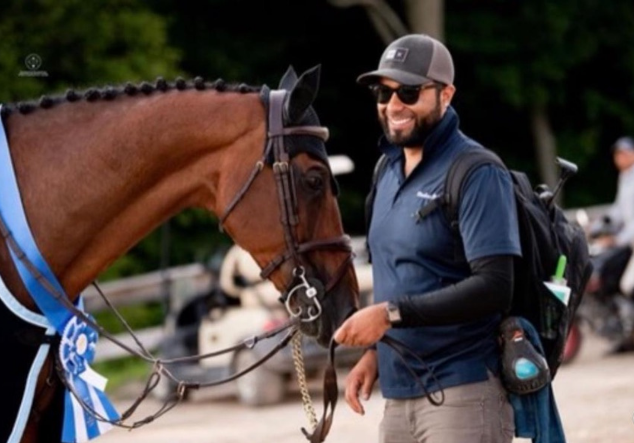 Pete with Frasier - GP Show Jumper Groom Win
